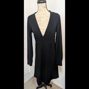 J Crew Black Deep V Wool Dress 12